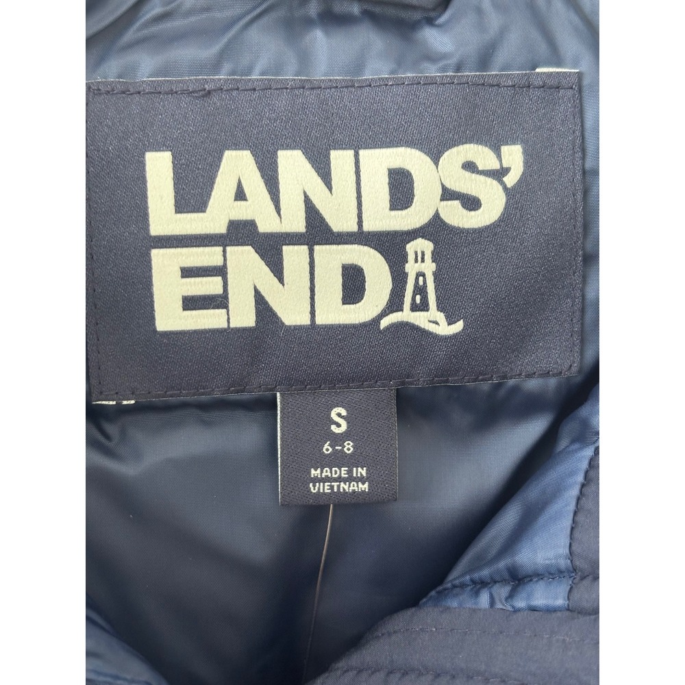Lands End Women Navy Blue Puffer Vest Insulated‎ Zip Front Collared Small NWT - Picture 10 of 10